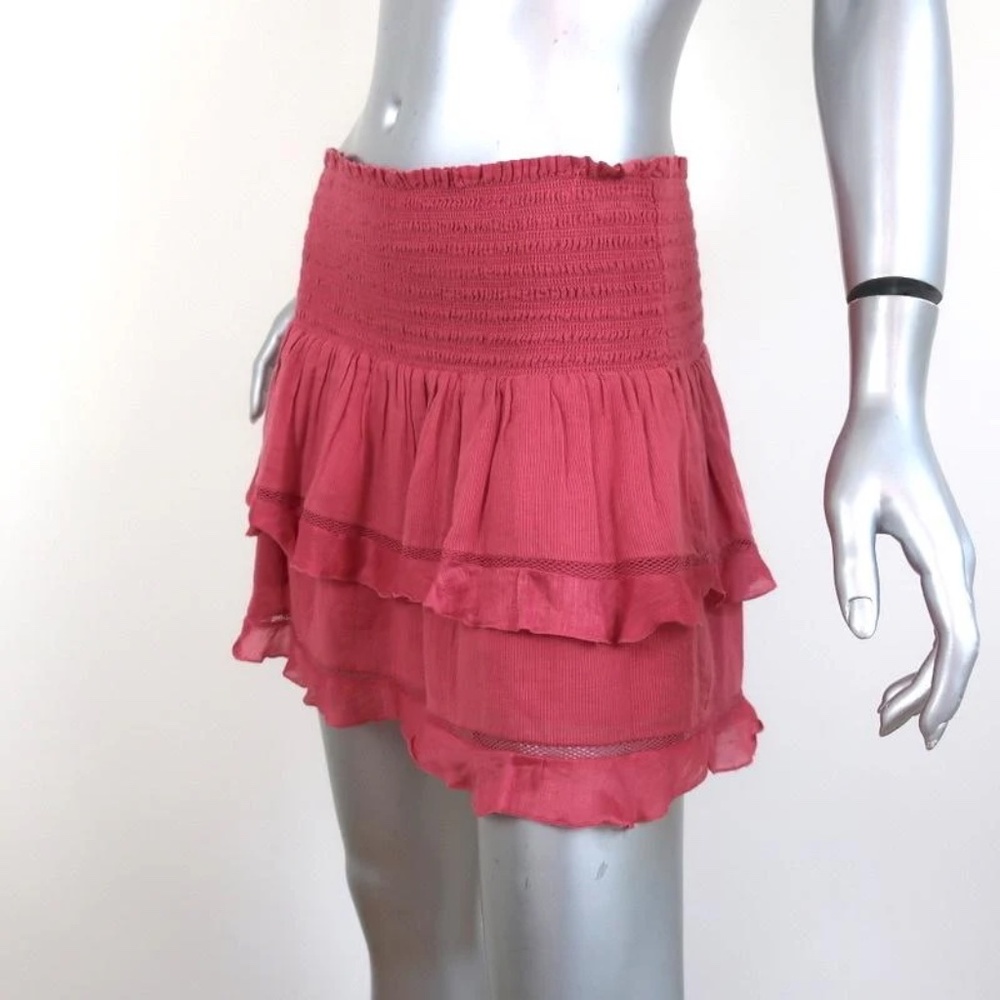 Pink Isabel Marant Smocked Ruffle Skirt - Picture 2 of 5